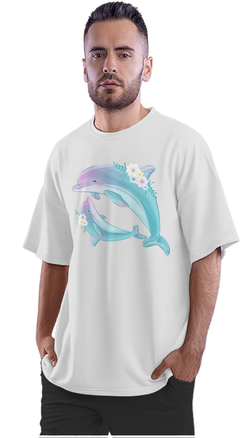 Mom & Kid Dolphin Oversized Unisex T-shirt