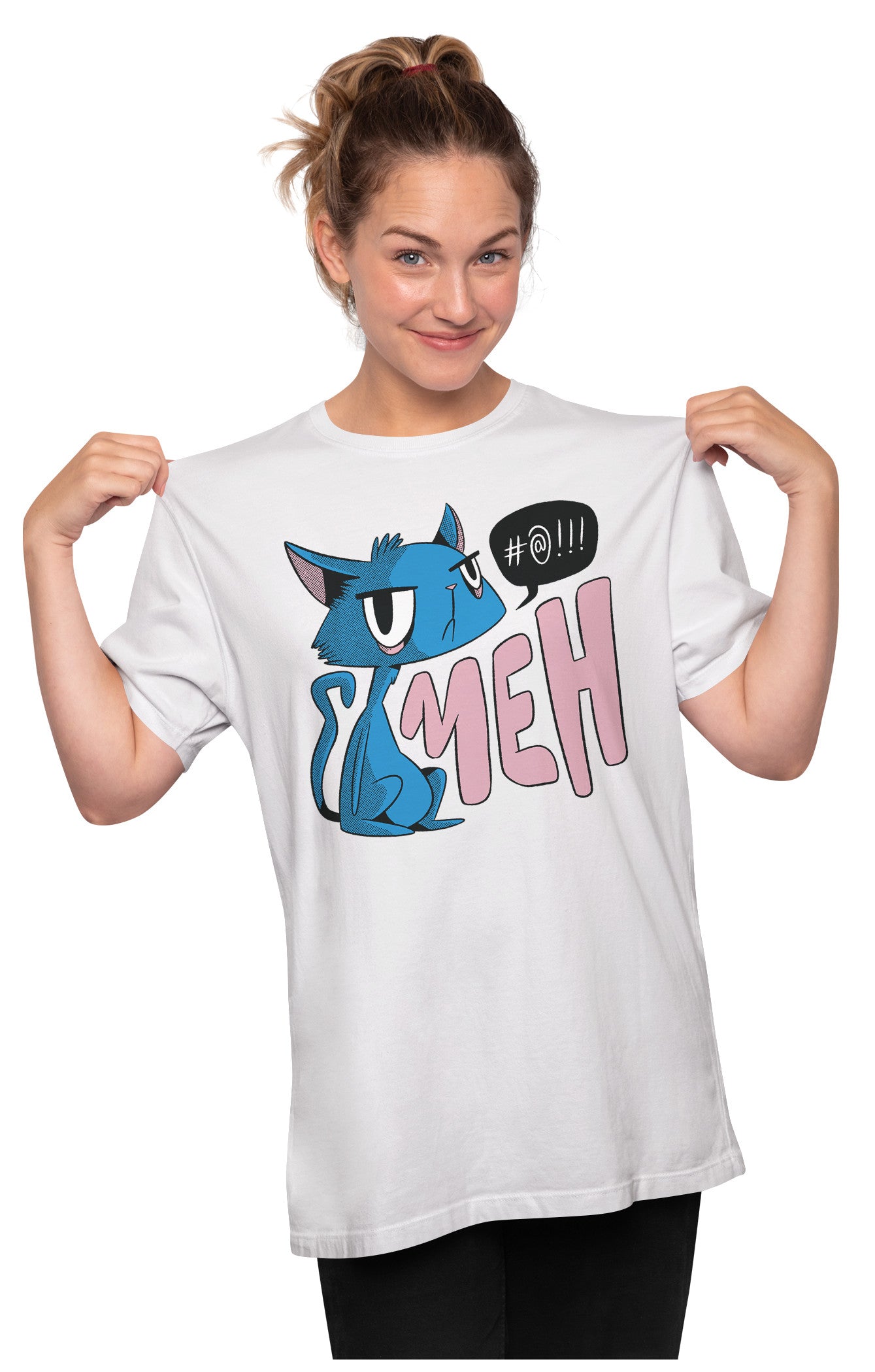 Unimpressed Cat - Meh Oversized Unisex T-shirt