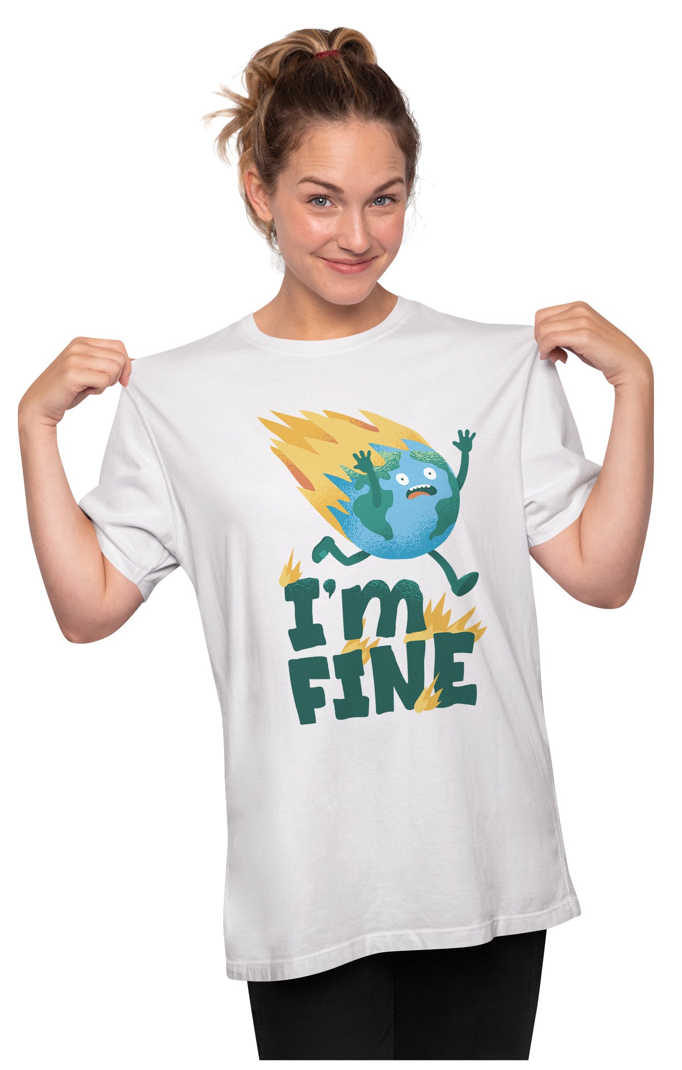 I'm Fine - Global Warming - Earth Oversized Unisex T-shirt