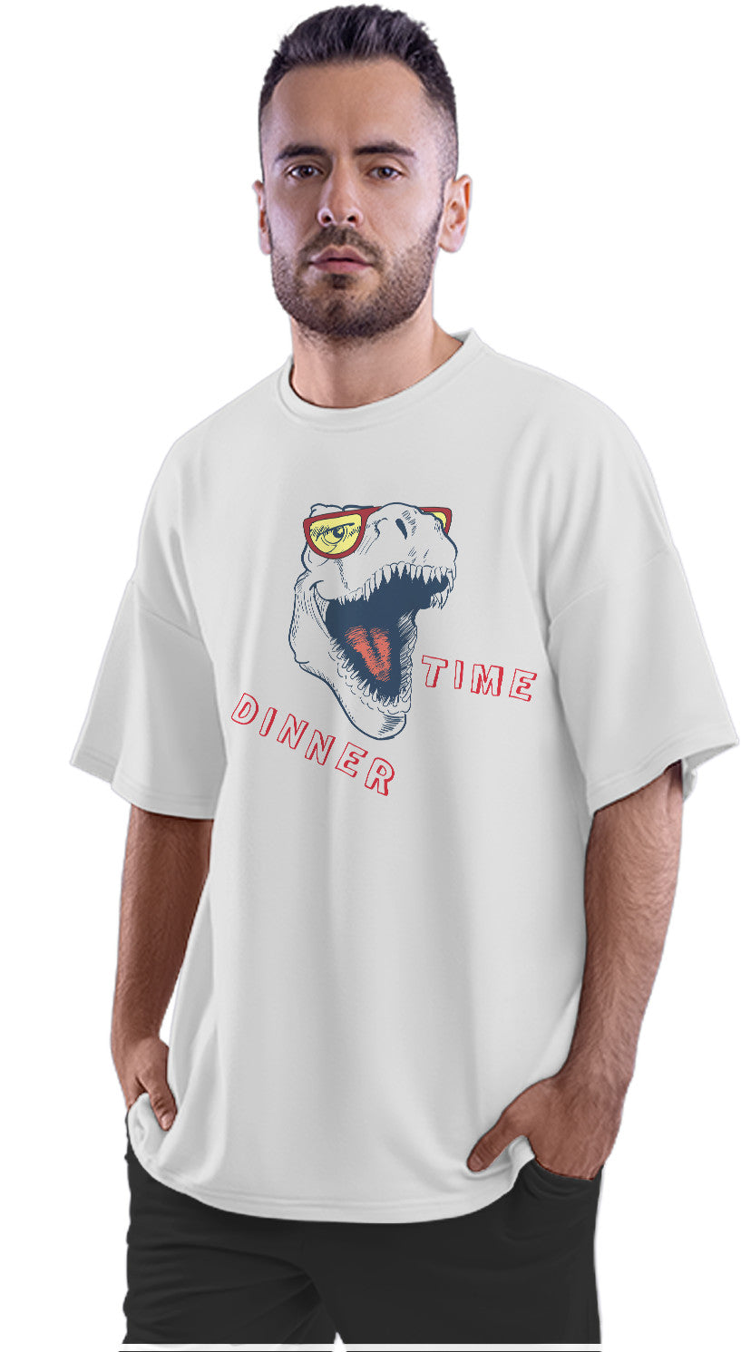Dinner Time - Funny T-Rex Oversized Unisex T-shirt