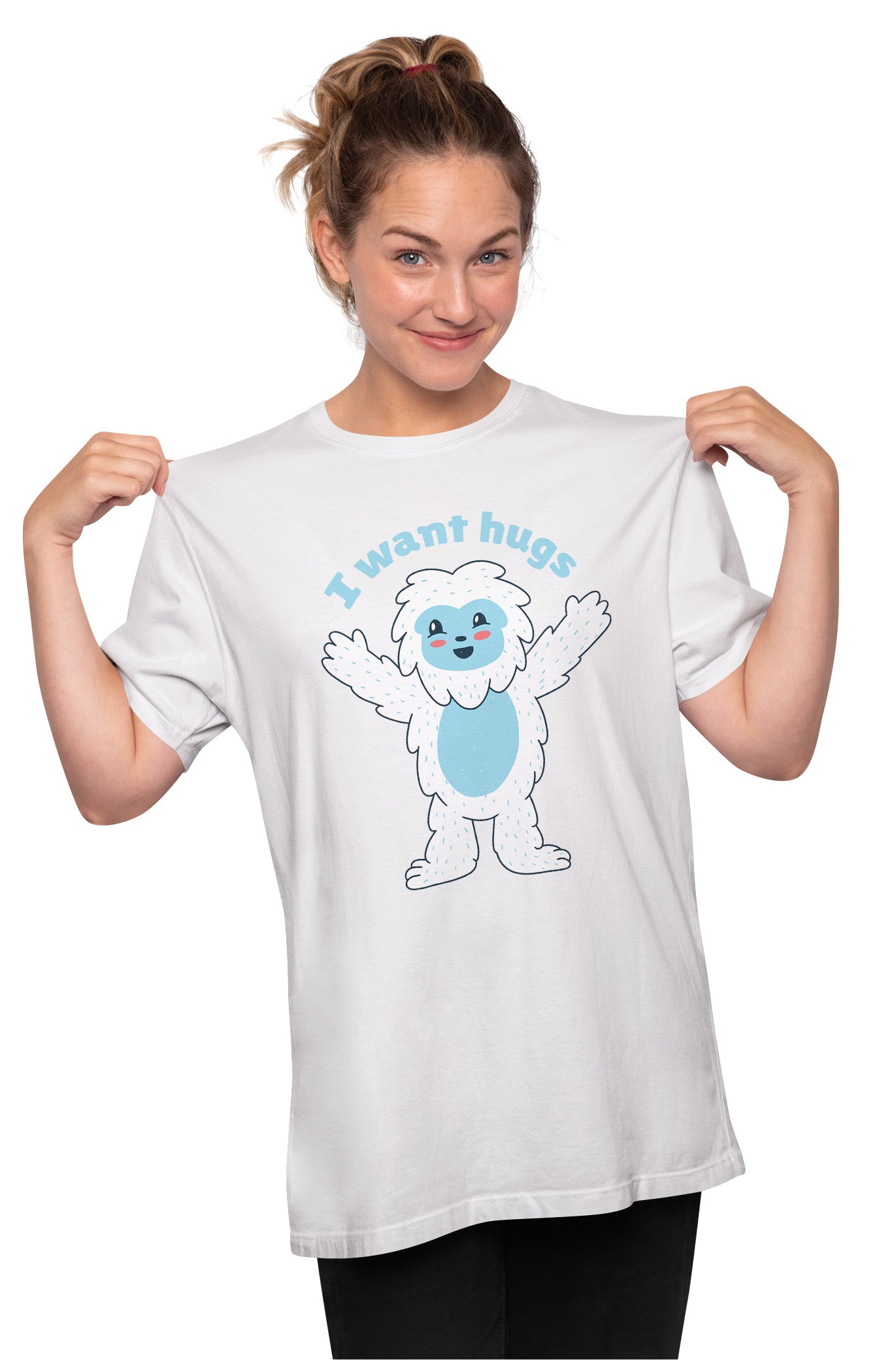 I Want Hugs Cute Sasquatch Oversized Unisex T-shirt