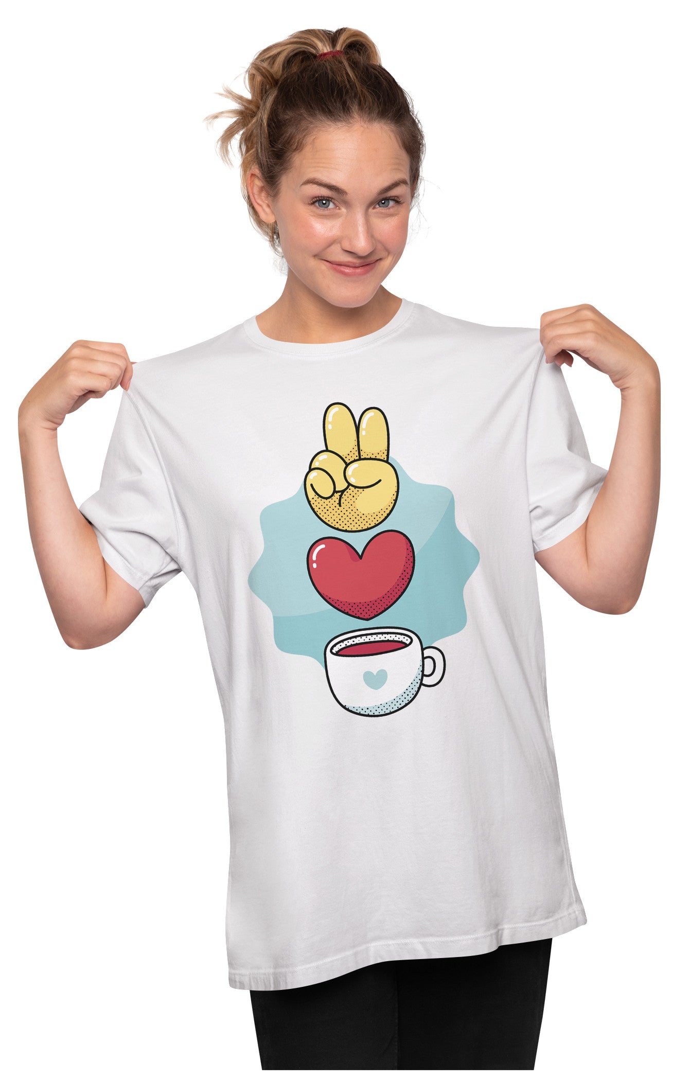 Peace Love & Coffee Oversized Unisex T-shirt