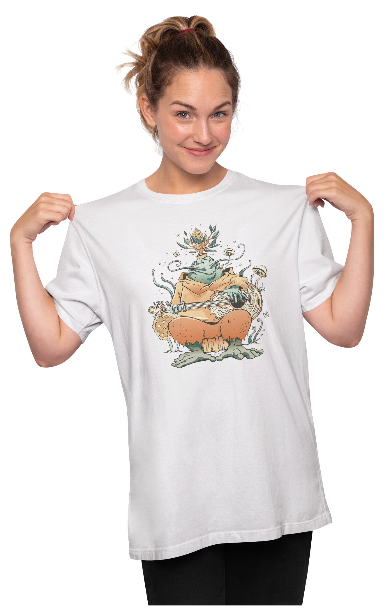 Magical Frog Musician Cottagecore Oversized Unisex T-shirt