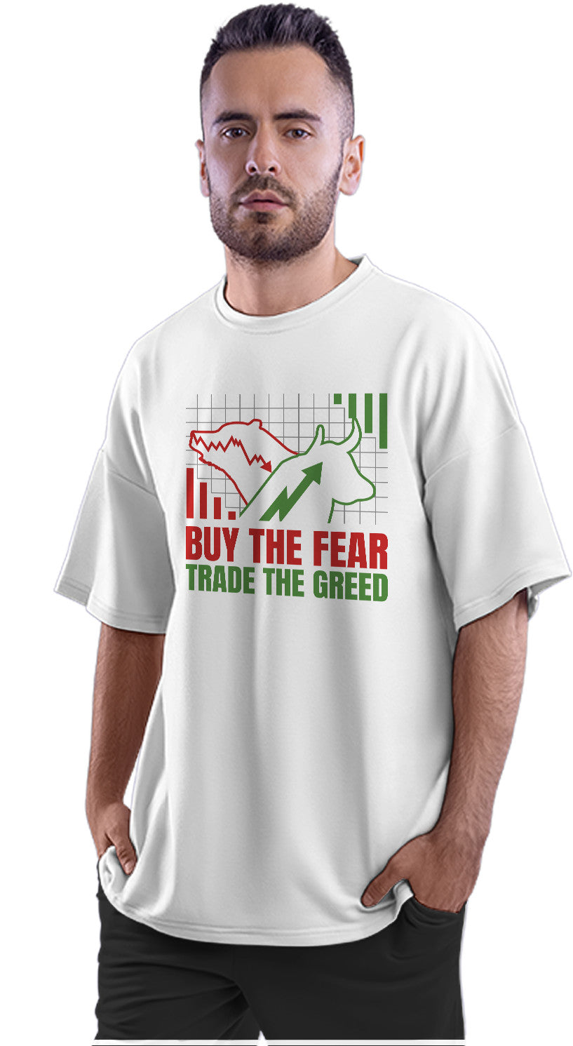 Buy The Fear Trade The Greed - Stock Market Oversized Unisex T-shirts
