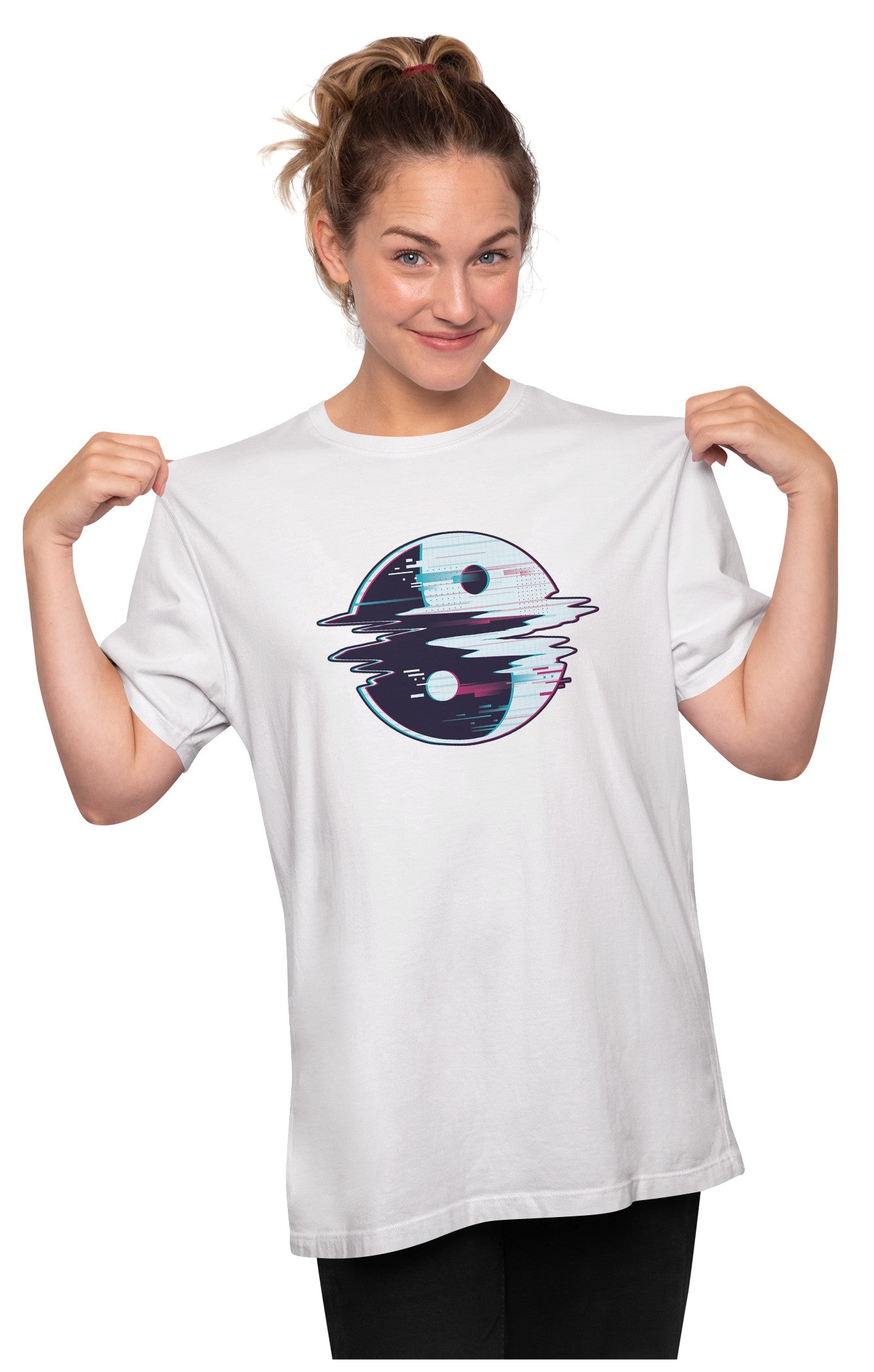 Yin Yang Glitch Oversized Unisex T-shirt