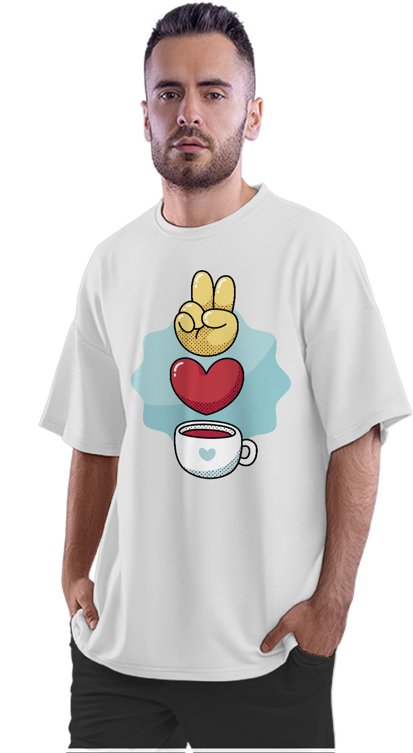Peace Love & Coffee Oversized Unisex T-shirt