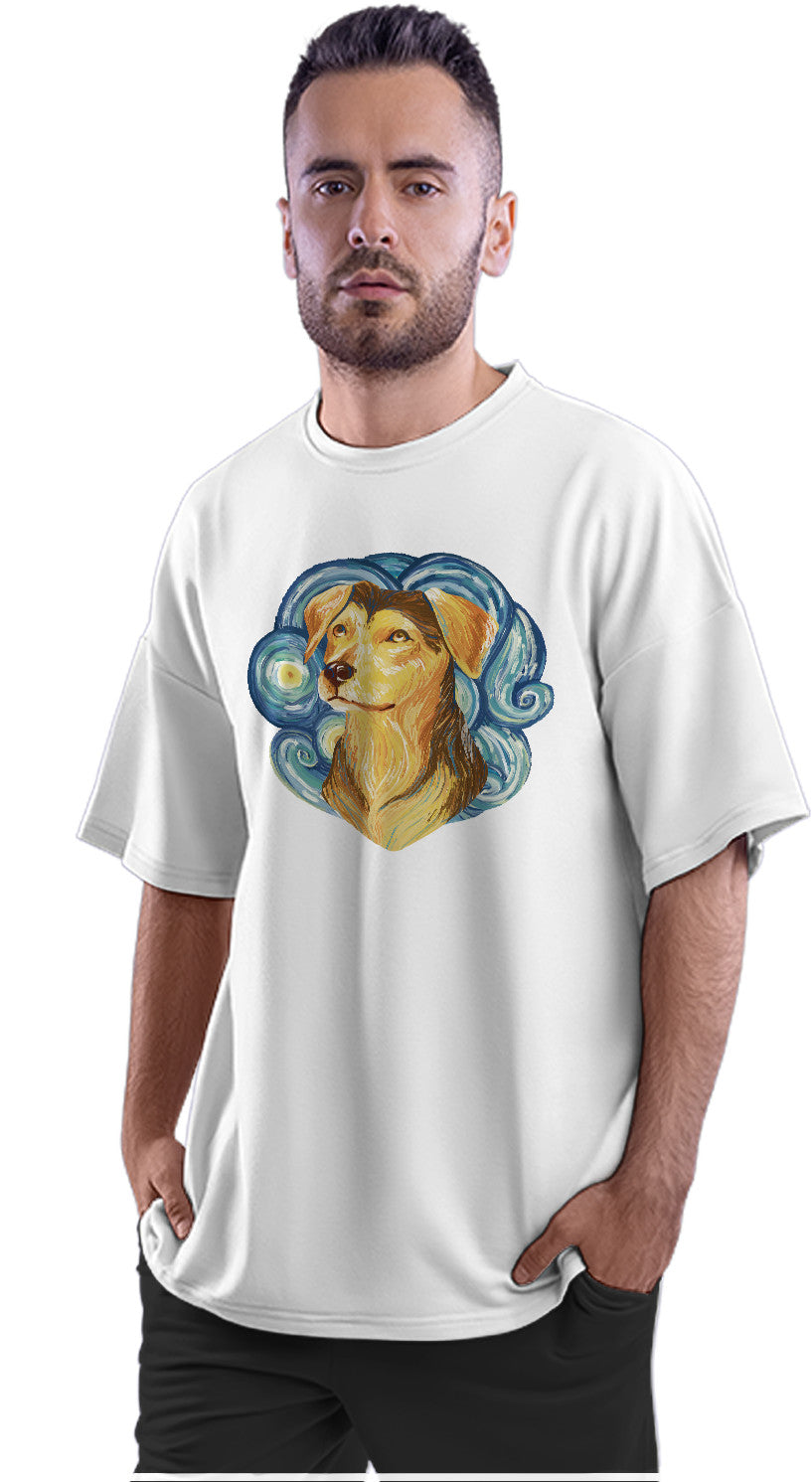 Dog - Van Gogh - Post Impressionism Oversized Unisex T-shirt