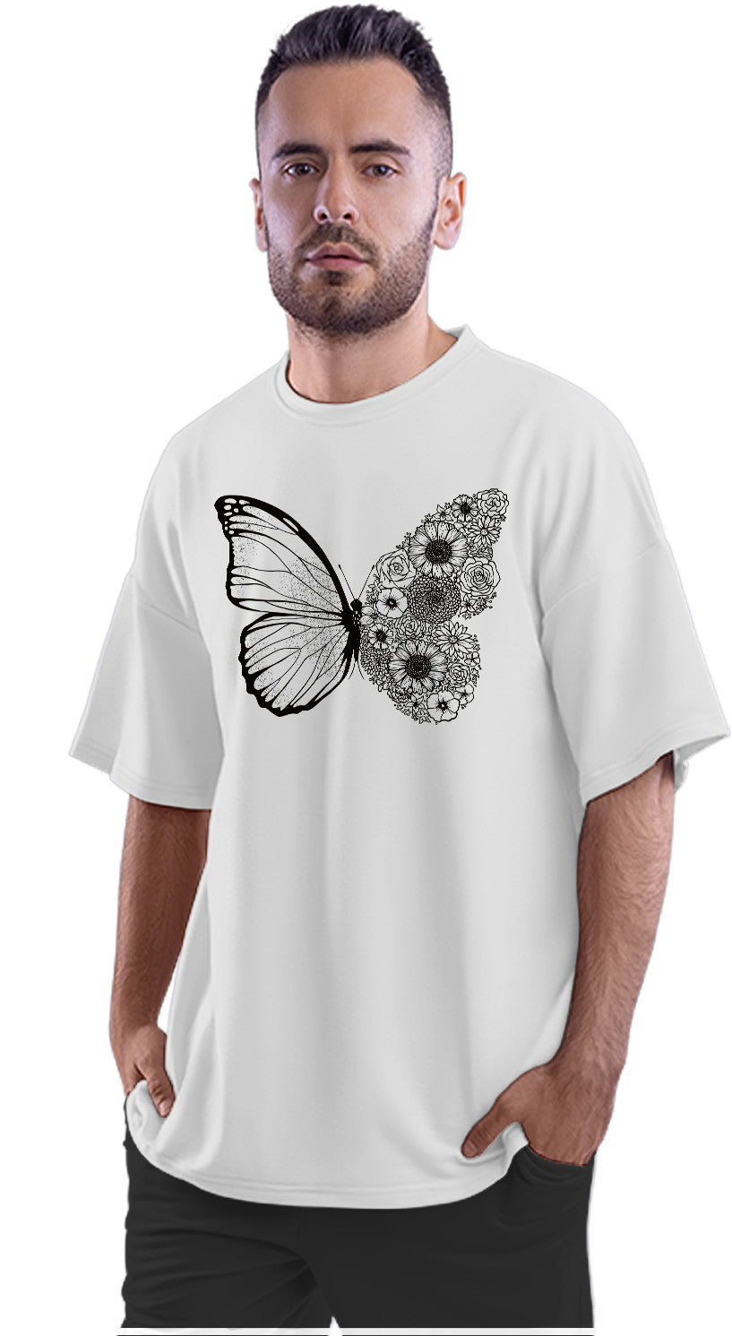 Floral Butterfly Oversized Unisex T-shirt
