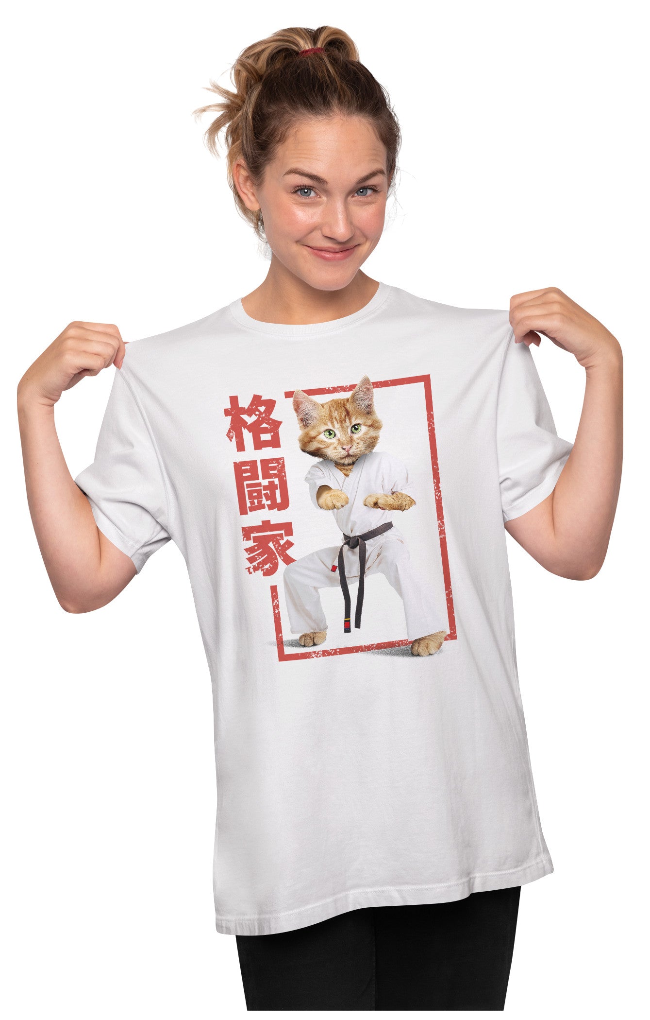 Black Belt - Karate Cat Oversized Unisex T-shirt