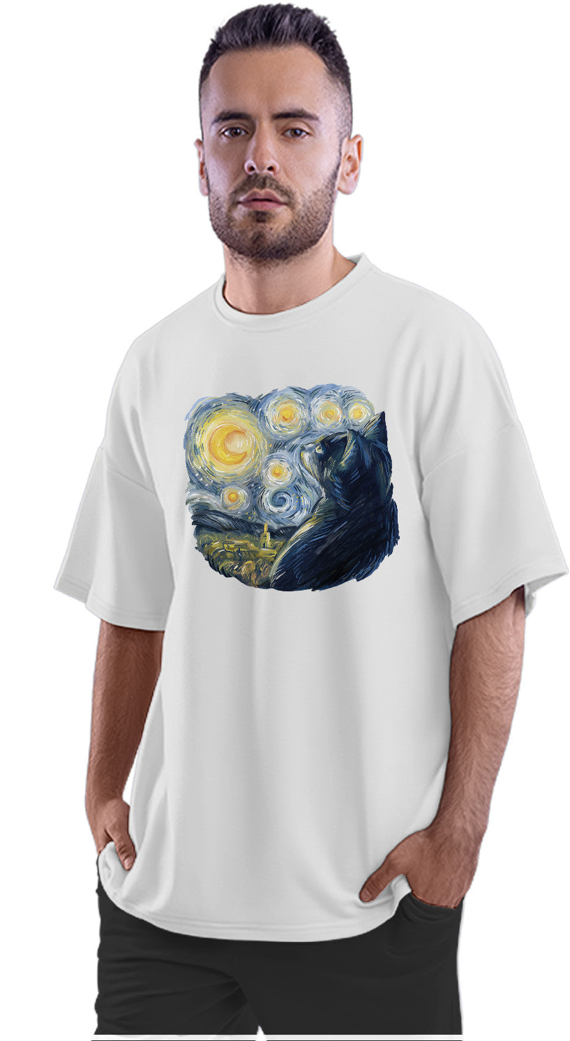 Van Gogh Cat Oversized Unisex T-shirt