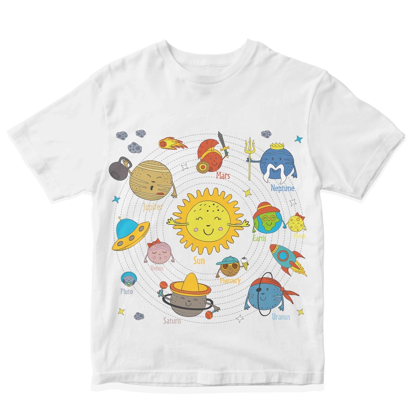 Solar System with Cartoon Planets Toddler