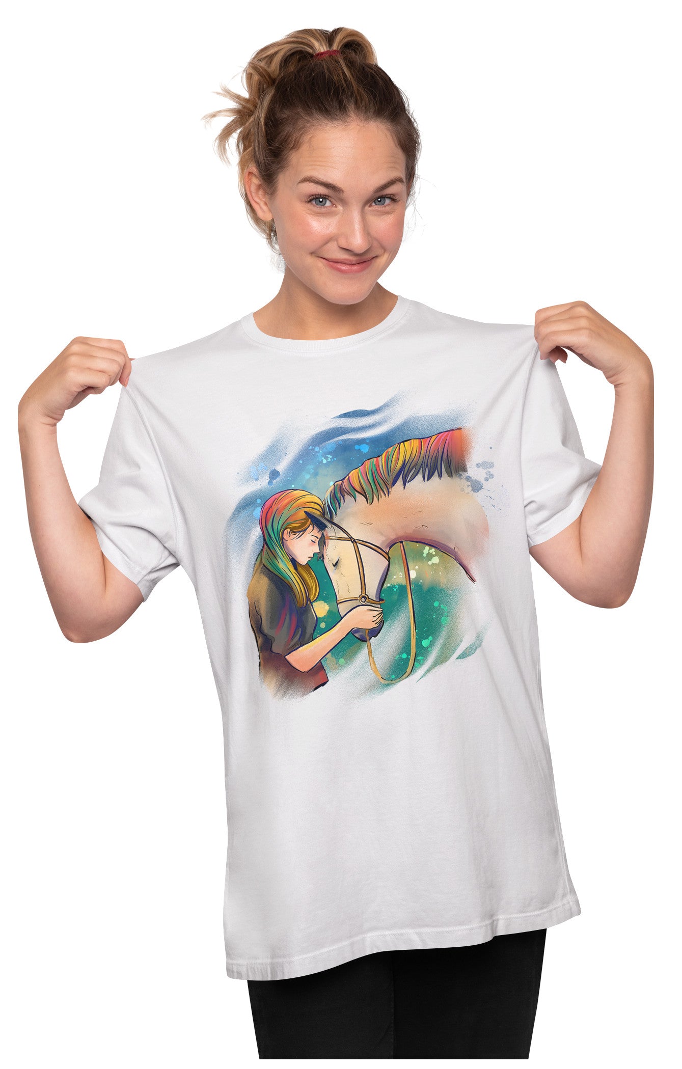Colorful Horse And Girl