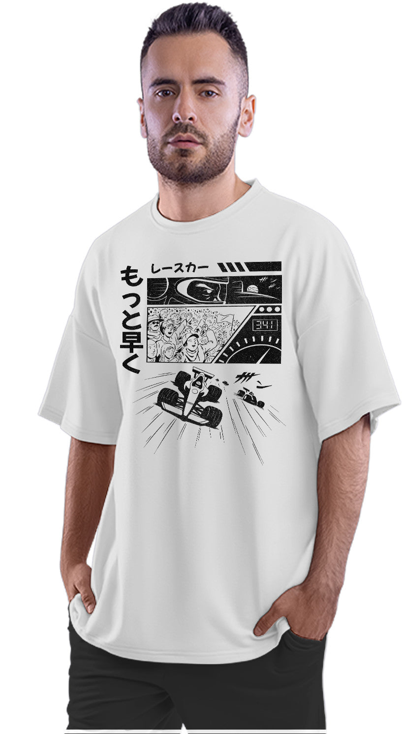 Manga Car Race Excerpt Oversized Unisex T-shirt