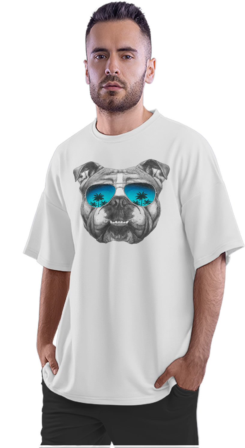 Chill Boxer With Sunglasses - Pit Bull Terrier Oversized Unisex T-shirt