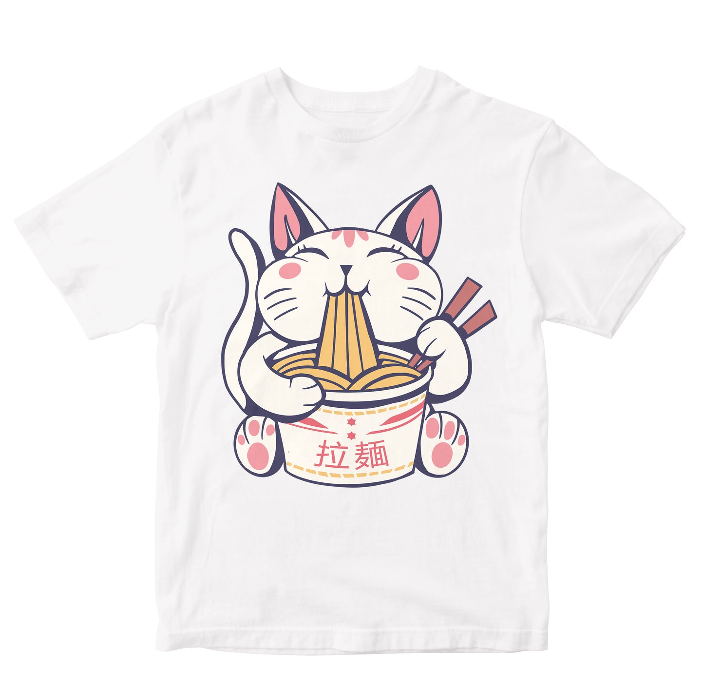 Cuddly Cat Eating Ramen Kids