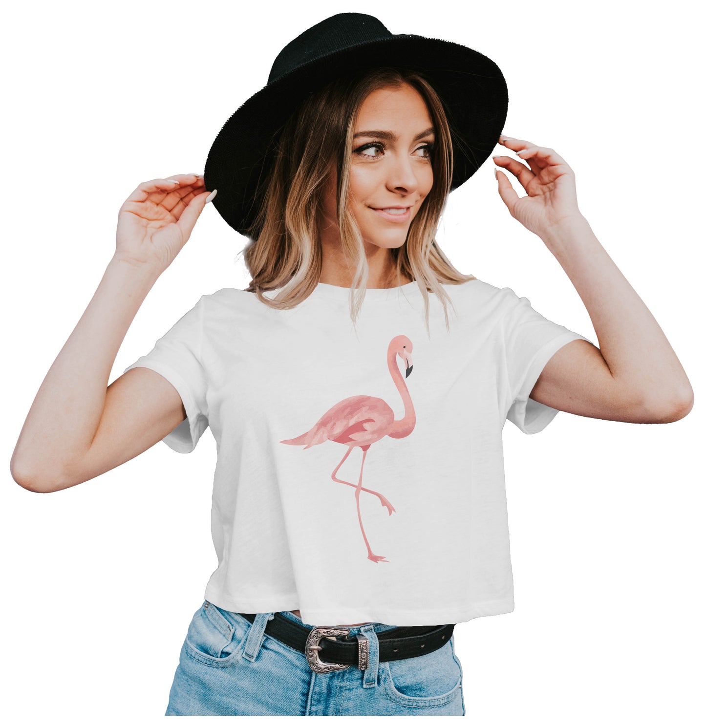 An Elegant Flamingo Crop Top