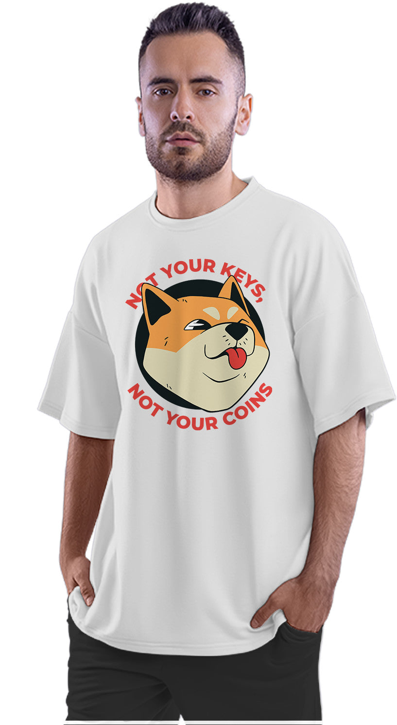 Not Your Keys, Not Your Coins - Crypto Shiba Oversized Unisex T-shirt