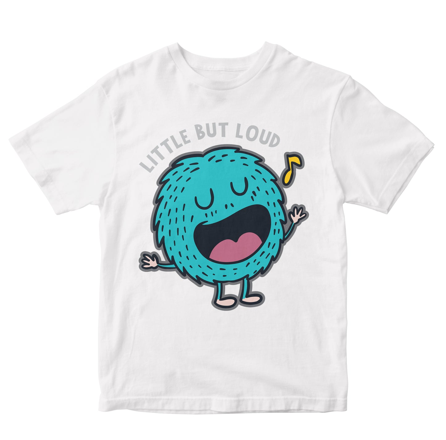 Hand Drawn Funny Little Monster Singing Cartoon Illustration Kids