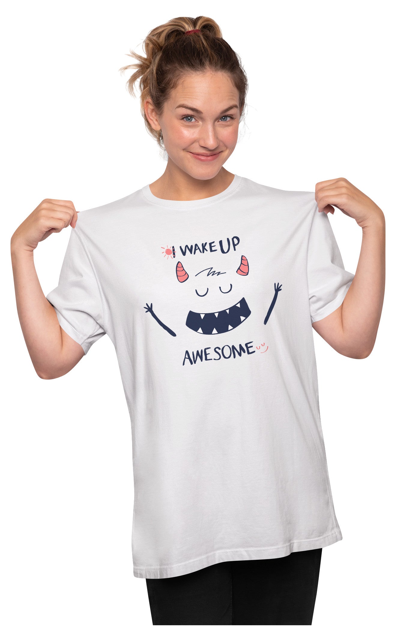 I Wake Up Awesome Oversized Unisex T-shirt
