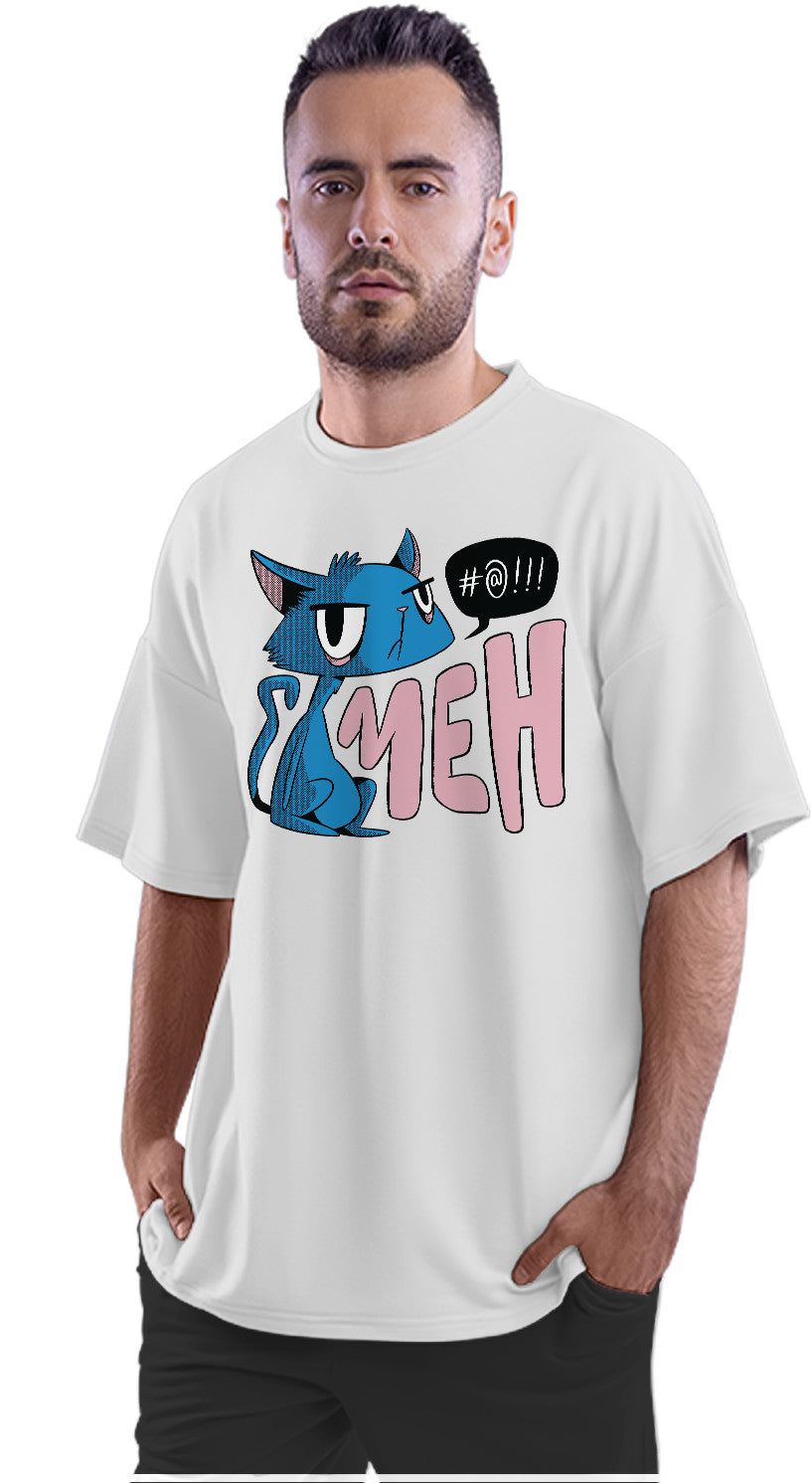 Unimpressed Cat - Meh Oversized Unisex T-shirt