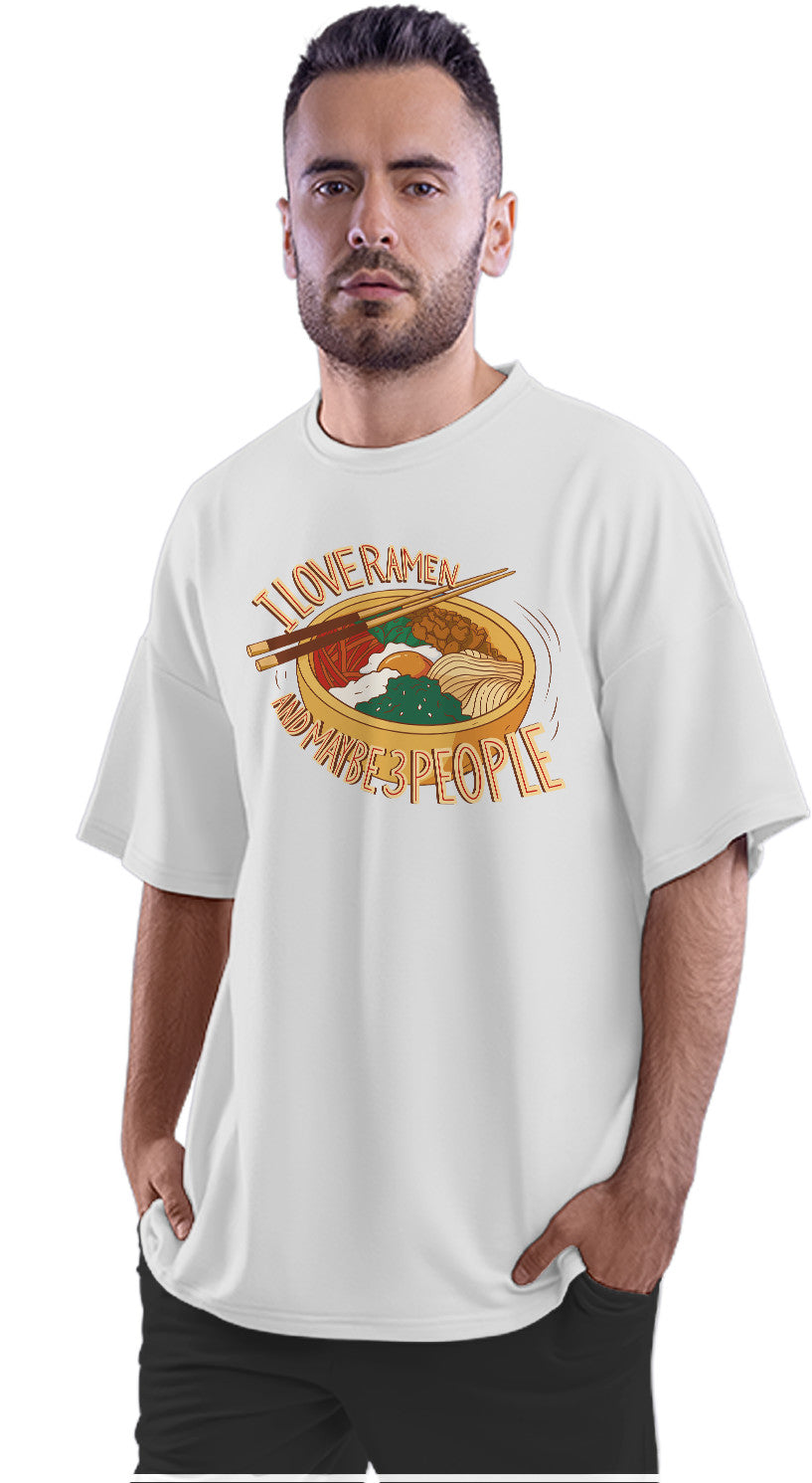 Love Ramen & Maybe Three People Oversized Unisex T-shirt