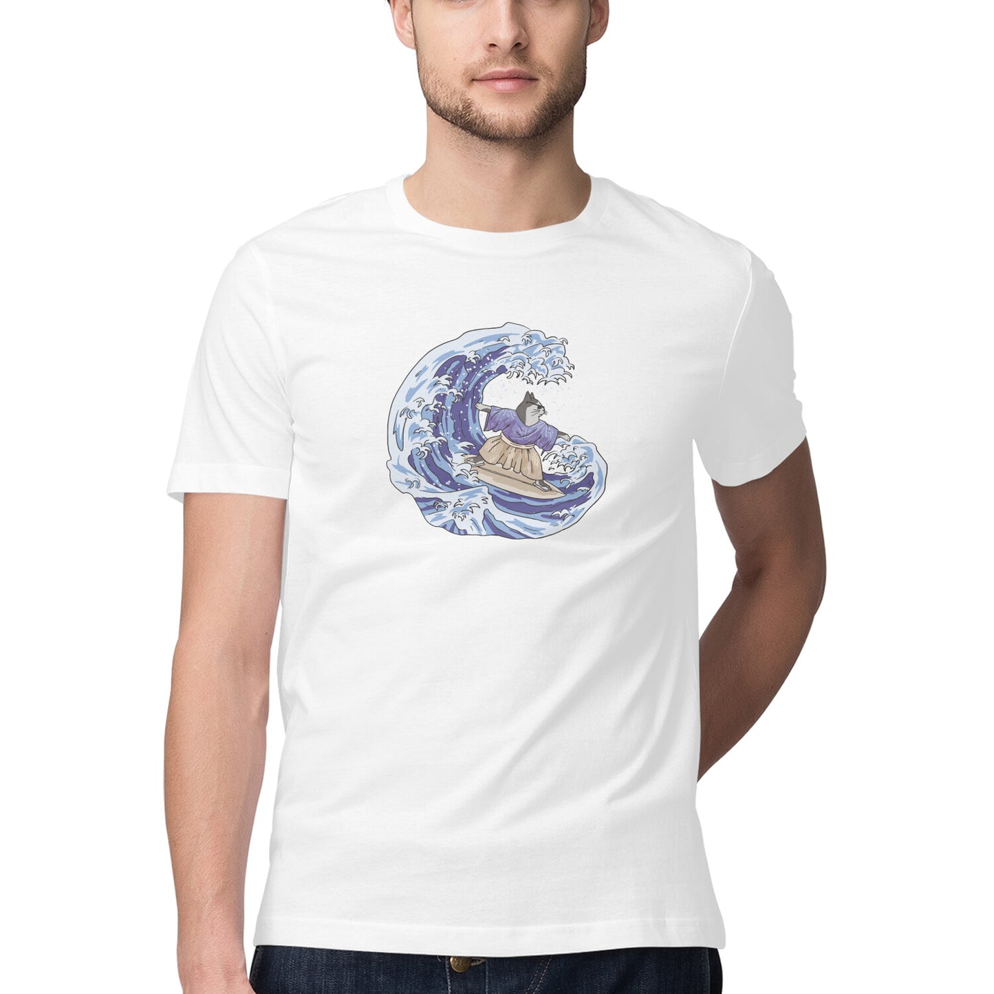 Cat Surfing Great Wave