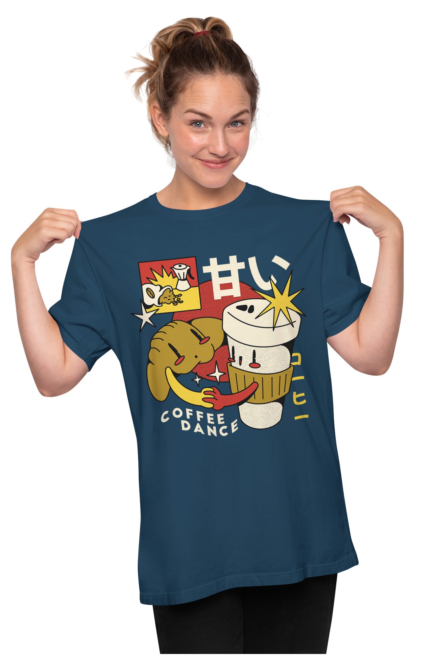 Coffee & Croissant Retro Cartoon