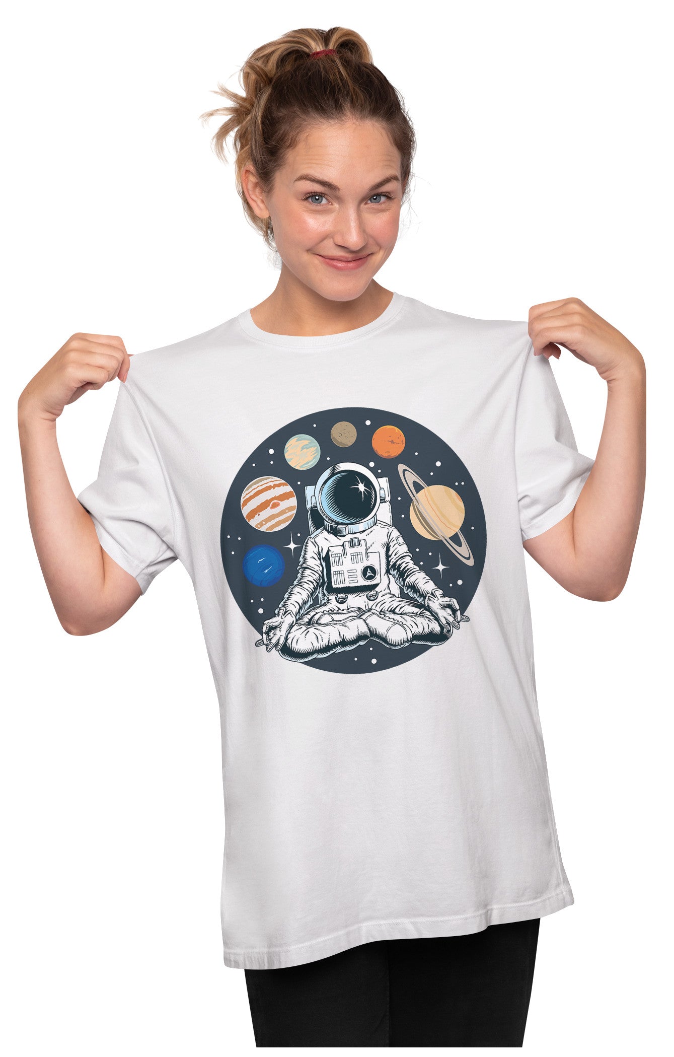 Astronaut Meditating - Planets