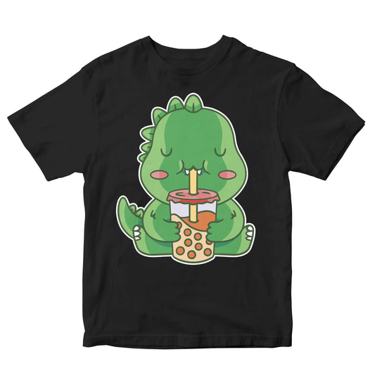 Baby Dinosaur Drinking Boba Tea Toddler