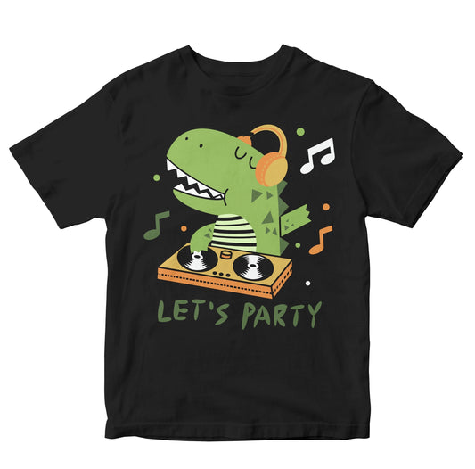 Cute DJ Dinosaur Playing Music Illustration Toddler T-Shirts