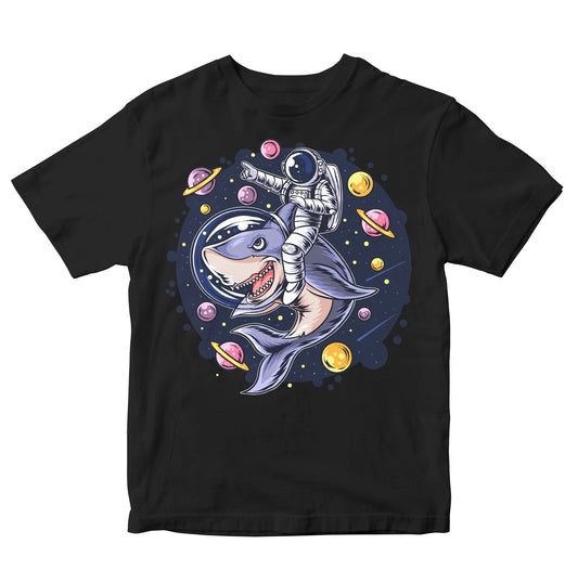 Cool Astronaut Riding Shark Kids