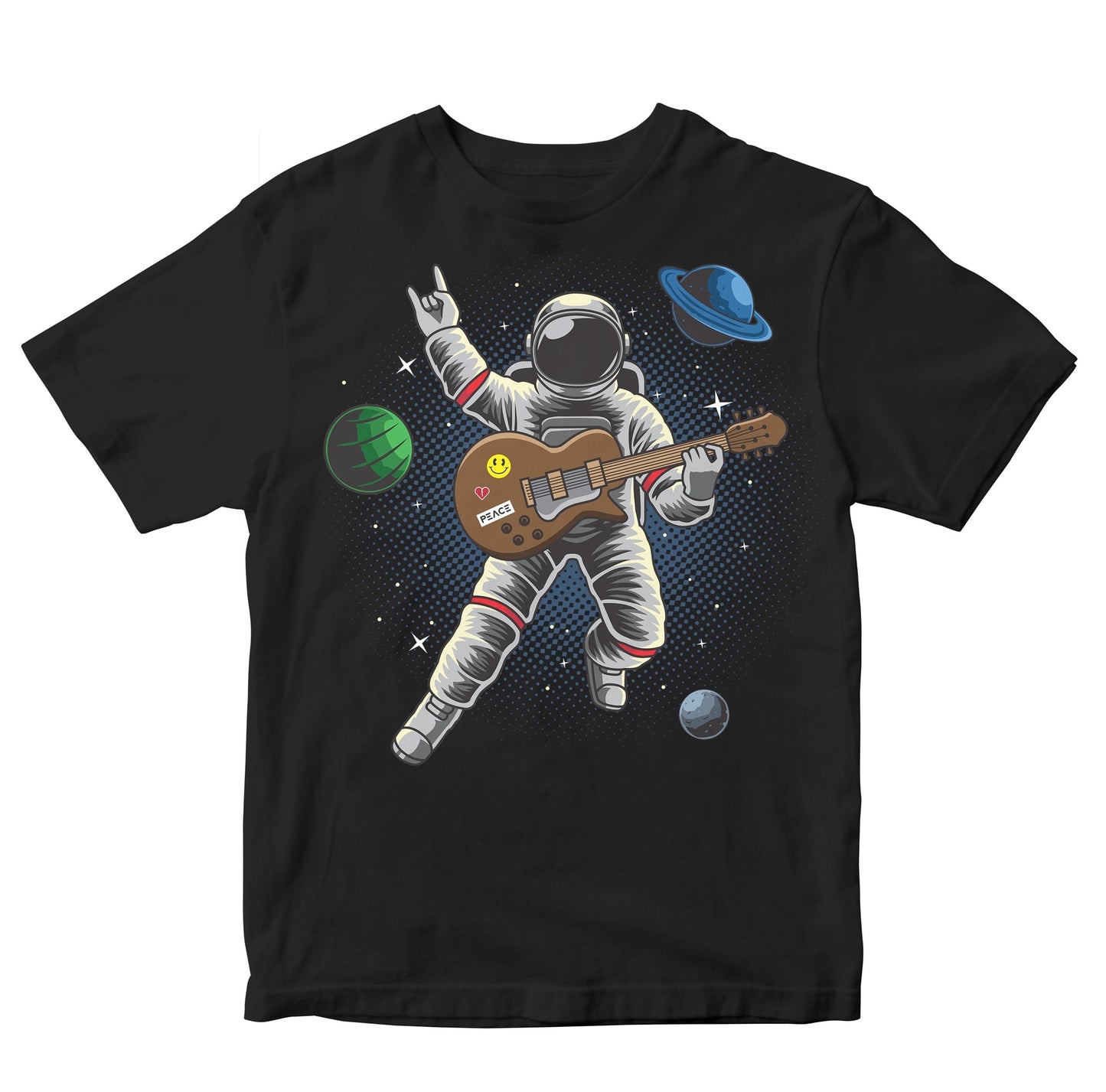Astronaut Playing Electric Guitar In Space Kids
