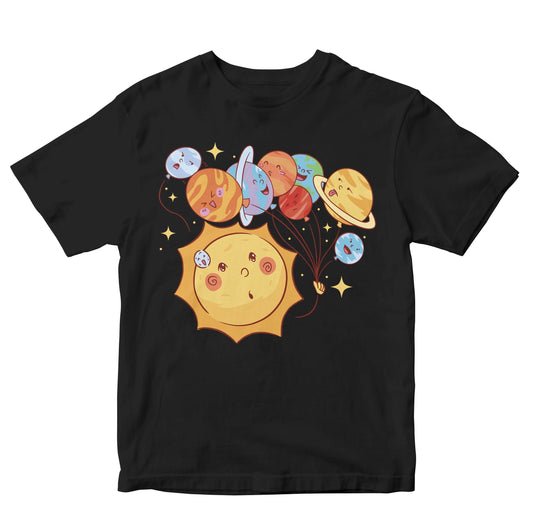 Sun With Balloon Planets Kids