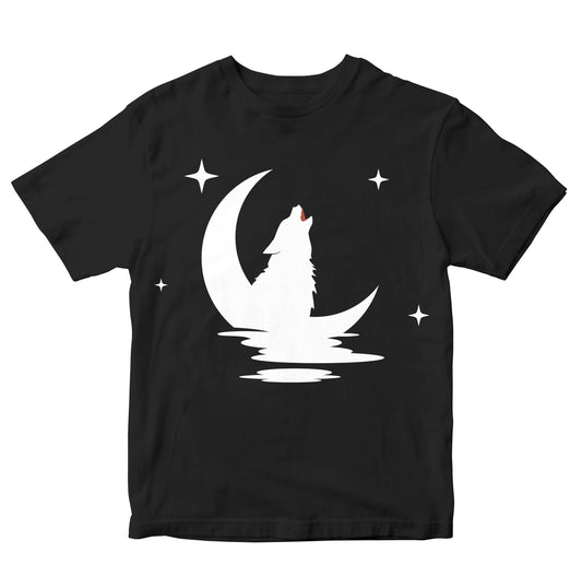 Illustration Of Wolf With Moon Toddler