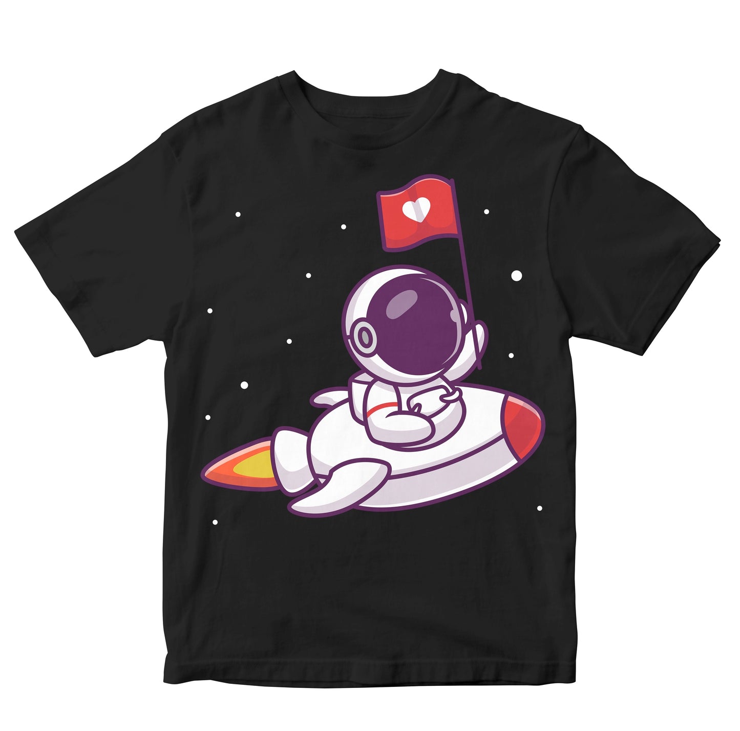 Cute Astronaut With Heart Flag Toddler