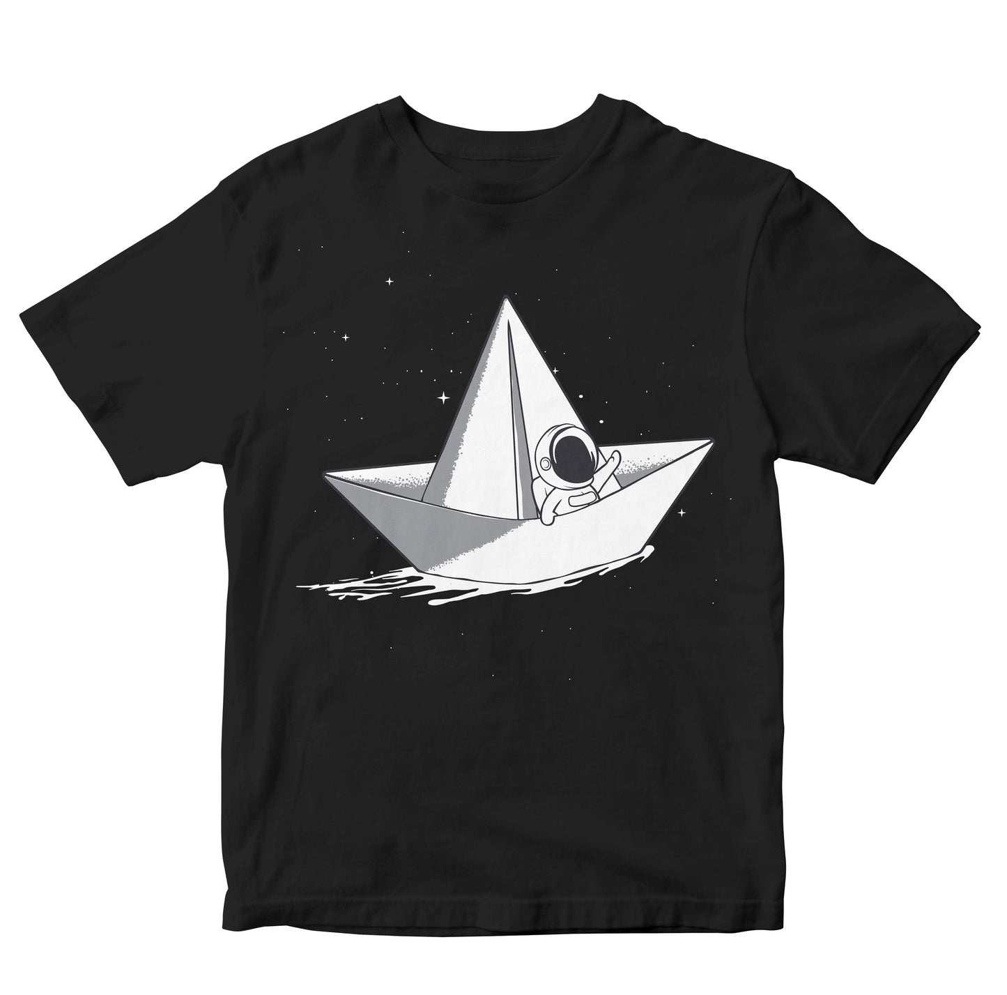 Cute Astronaut In Paper Sail Boat Toddler