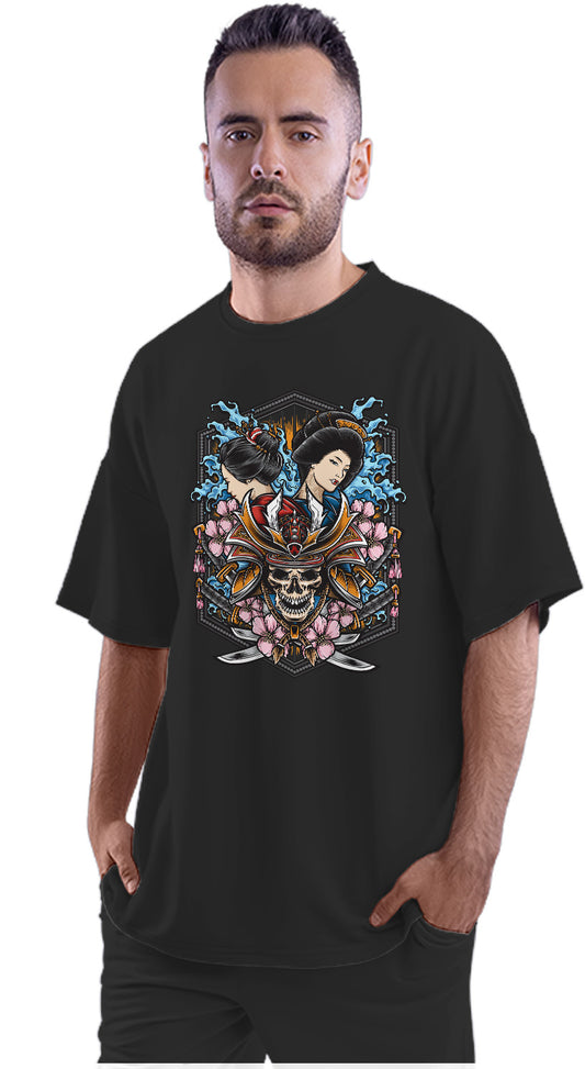 Skull Samurai & Geisha Oversized Unisex T-shirt