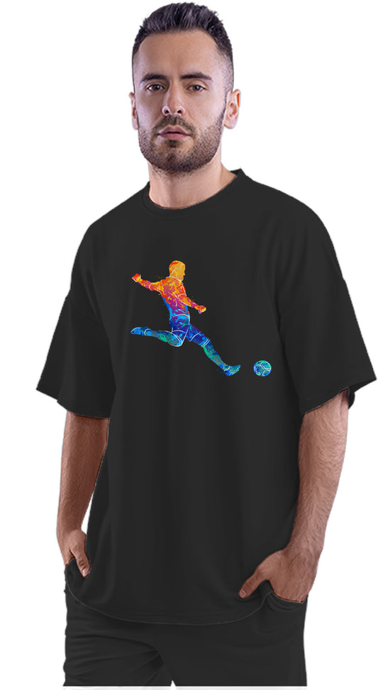 Football Shot In Watercolour Oversized Unisex T-shirt