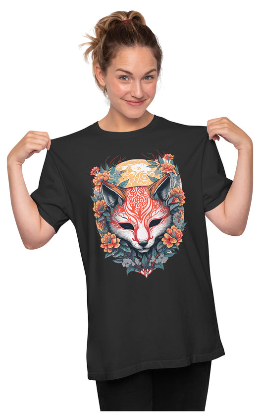 Kitsune Mask Artwork Oversized Unisex T-shirt