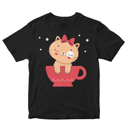 Cute Cat In Mug With Stars Toddler