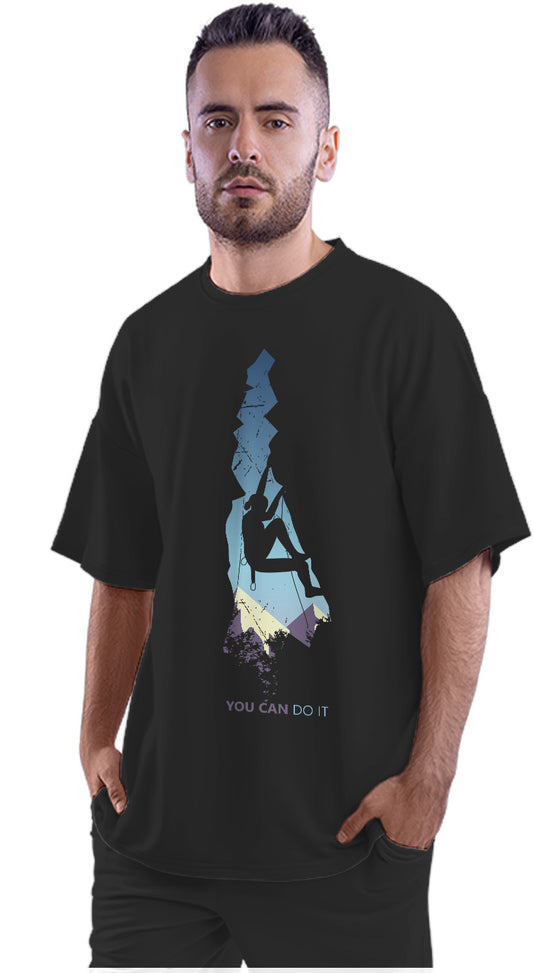 You Can Do It - Mountian Climber Girl Oversized Unisex T-shirt