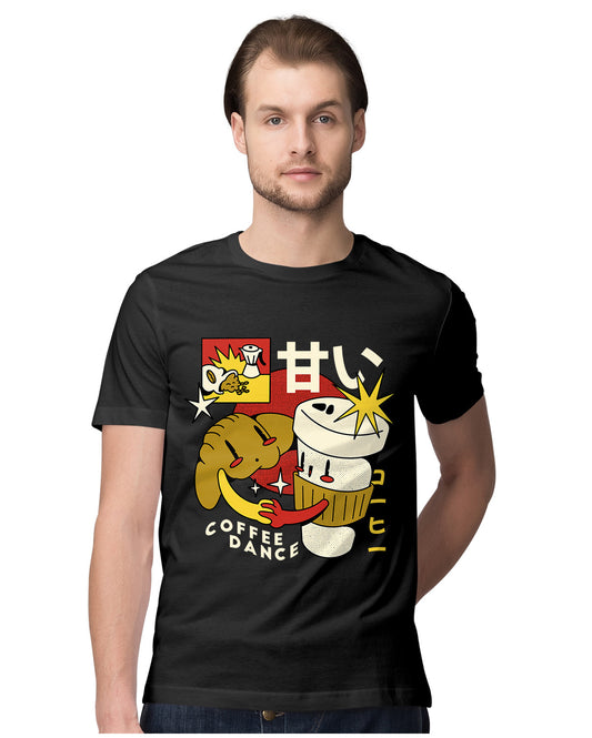 Coffee & Croissant Retro Cartoon