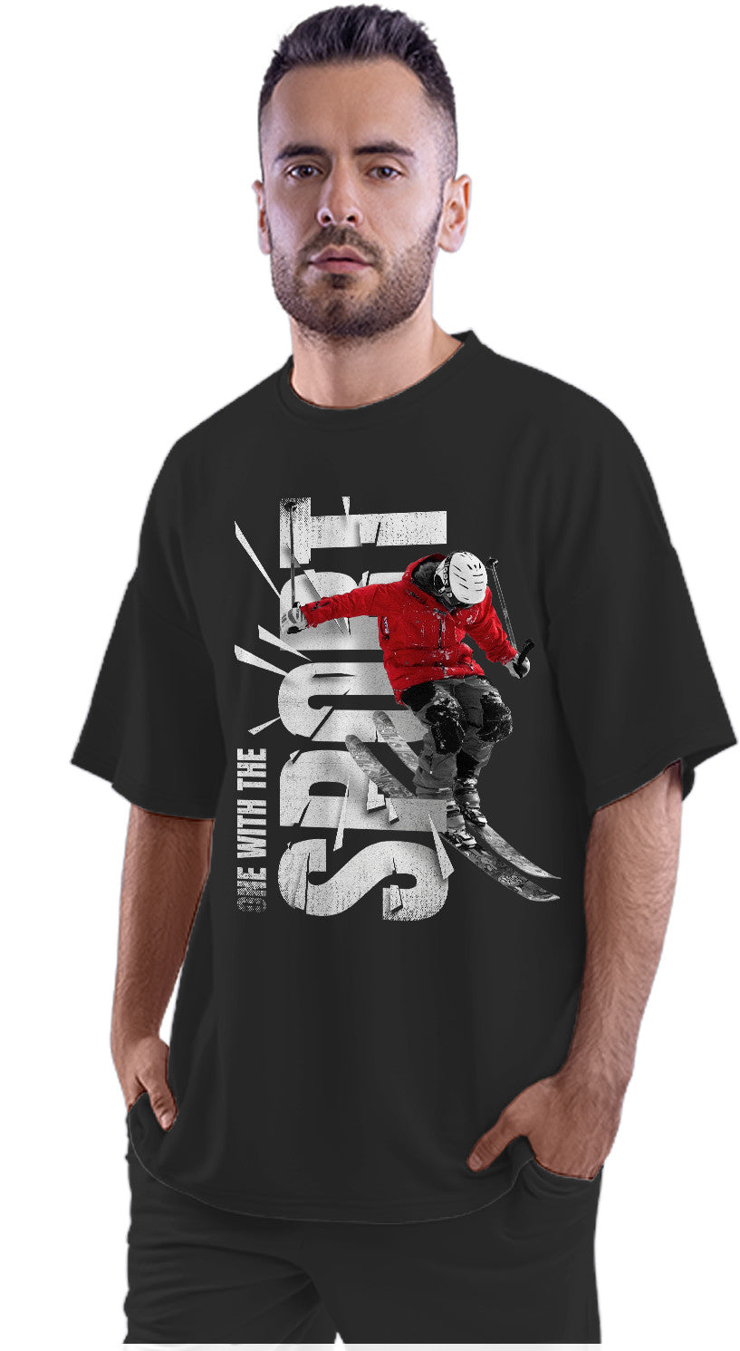 One WIth The Sport - Skiing Oversized Unisex T-shirt