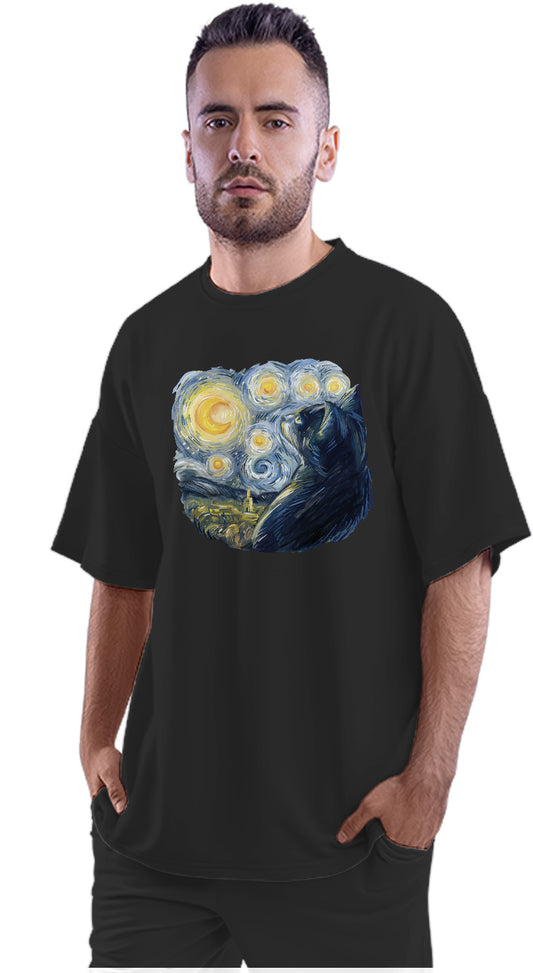 Van Gogh Cat Oversized Unisex T-shirt