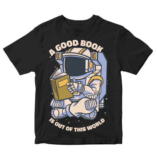 A Good Book Is Out Of This World - Astronaut Reading Kids