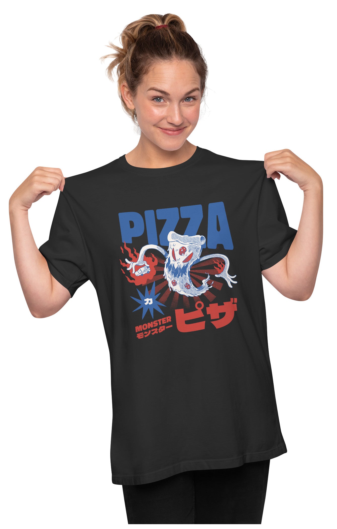 Pizza Food Monster Kaiju Oversized Unisex T-shirt