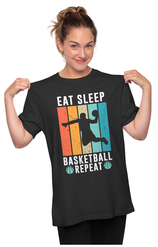 Eat Sleep Basketball Repeat Oversized Unisex T-shirt