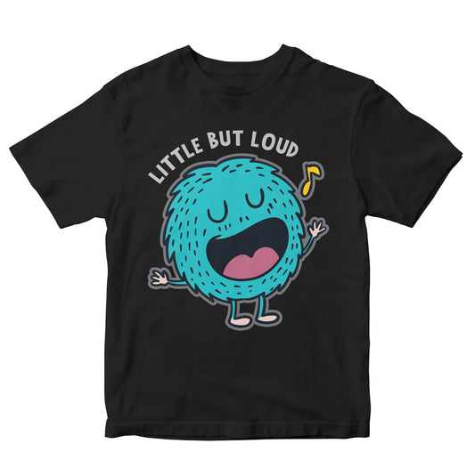 Hand Drawn Funny Little Monster Singing Cartoon Illustration Toddler