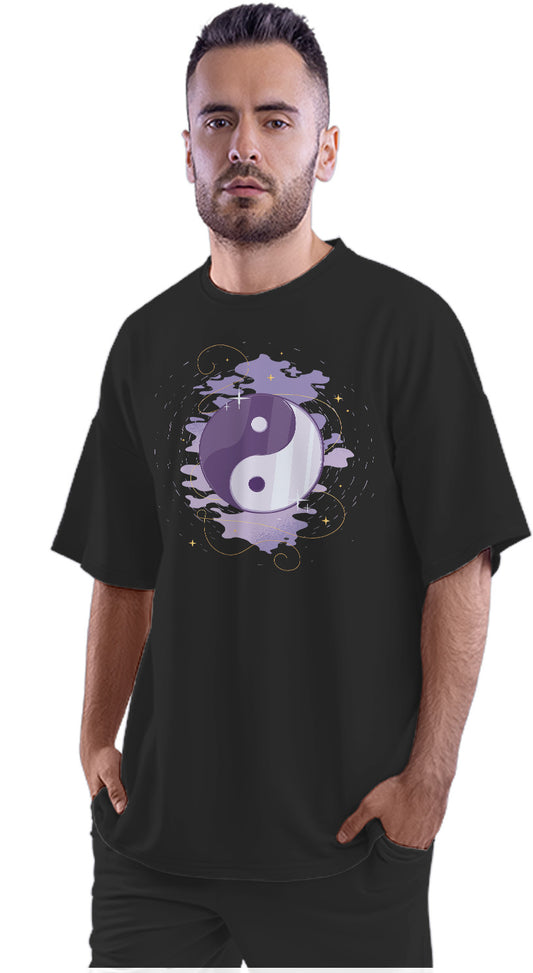 Yin Yang Mystic Symbol Artwork Oversized Unisex T-shirt