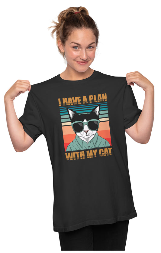 I Have A Plan With My Cat Oversized Unisex T-shirt